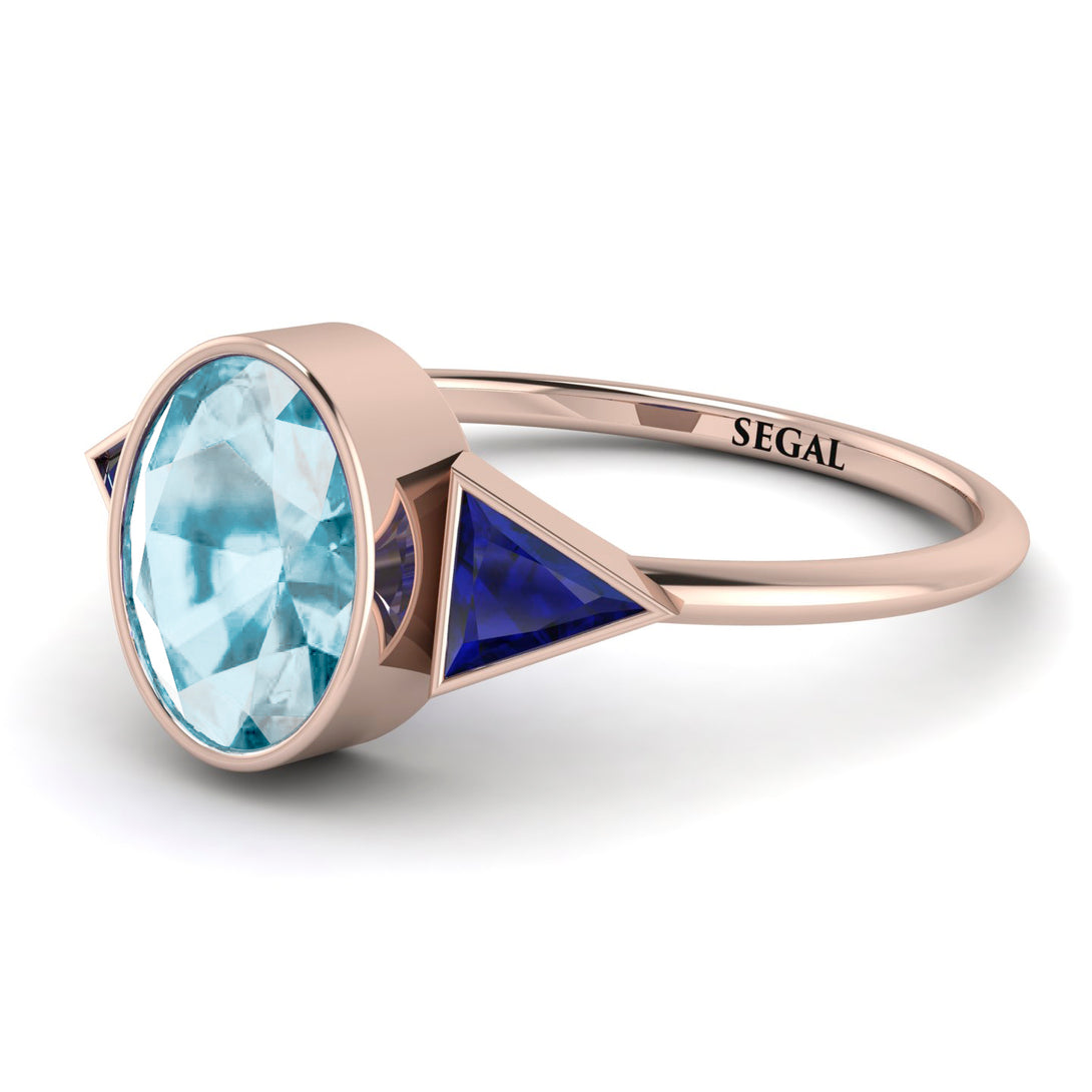 Geometrical Bezel Aquamarine Ring - Trinity No. 414
