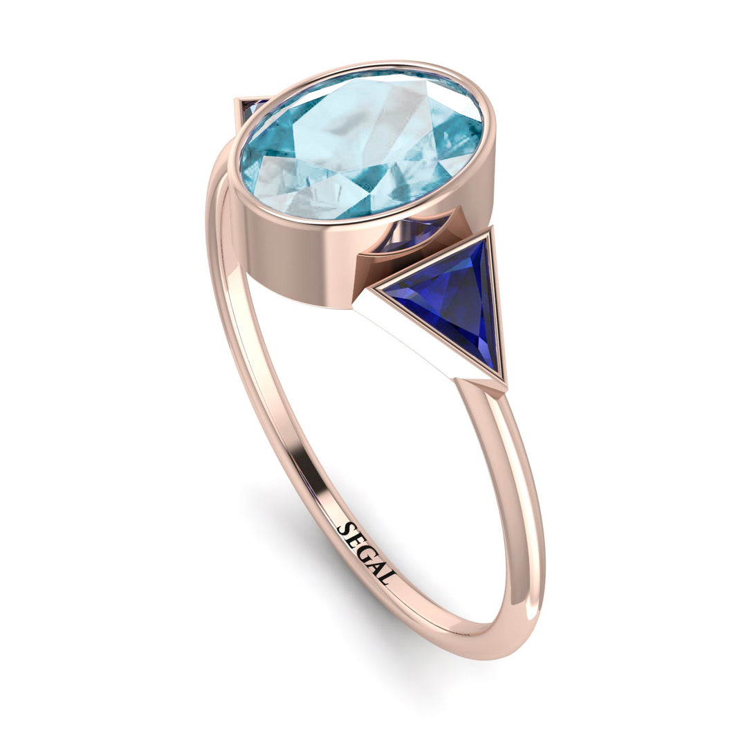 Geometrical Bezel Aquamarine Ring - Trinity No. 414