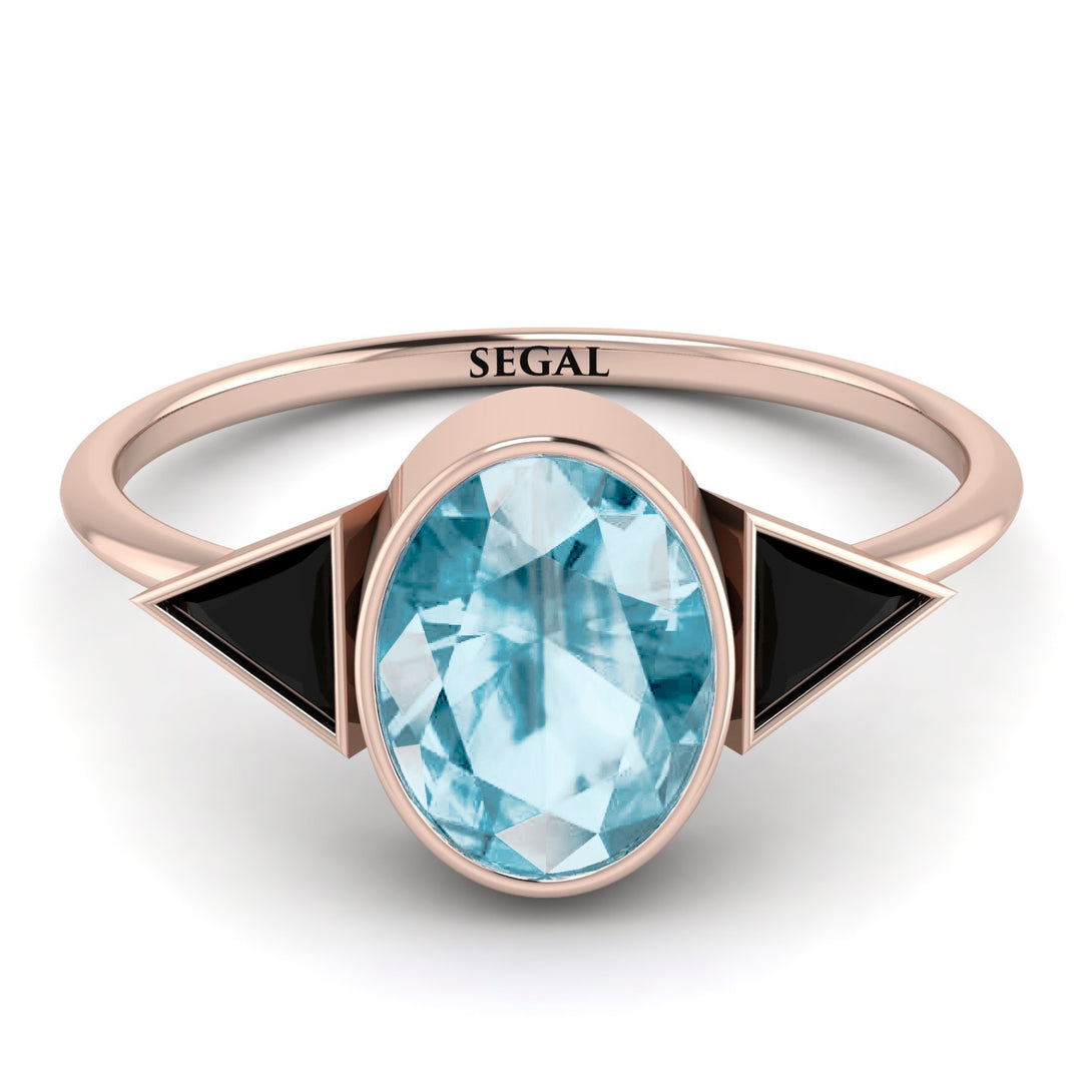 Geometrical Bezel Aquamarine Ring - Trinity No. 408