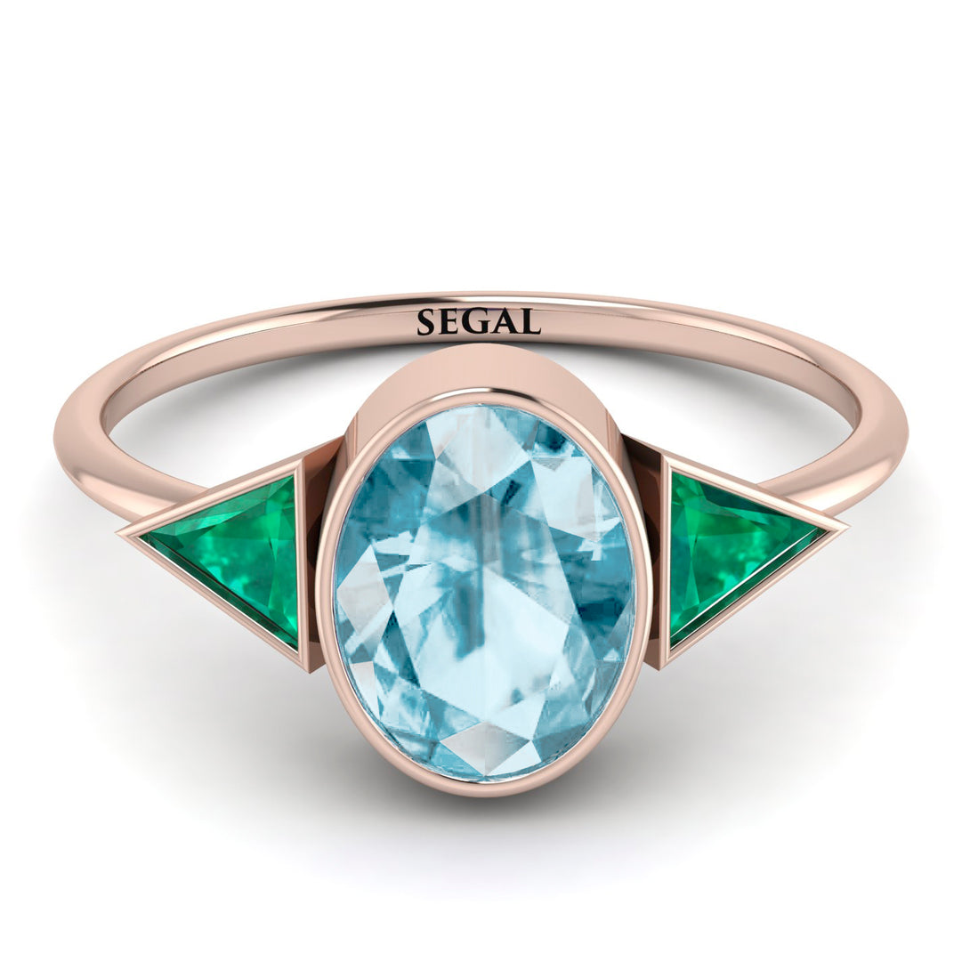 Geometrical Bezel Aquamarine Ring - Trinity No. 405