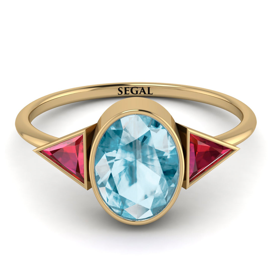 Geometrical Bezel Aquamarine Ring - Trinity No. 410