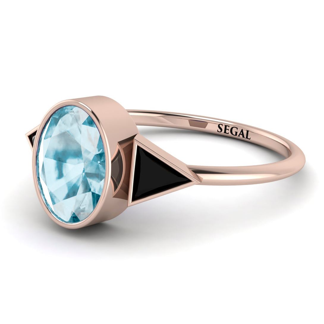 Geometrical Bezel Aquamarine Ring - Trinity No. 408