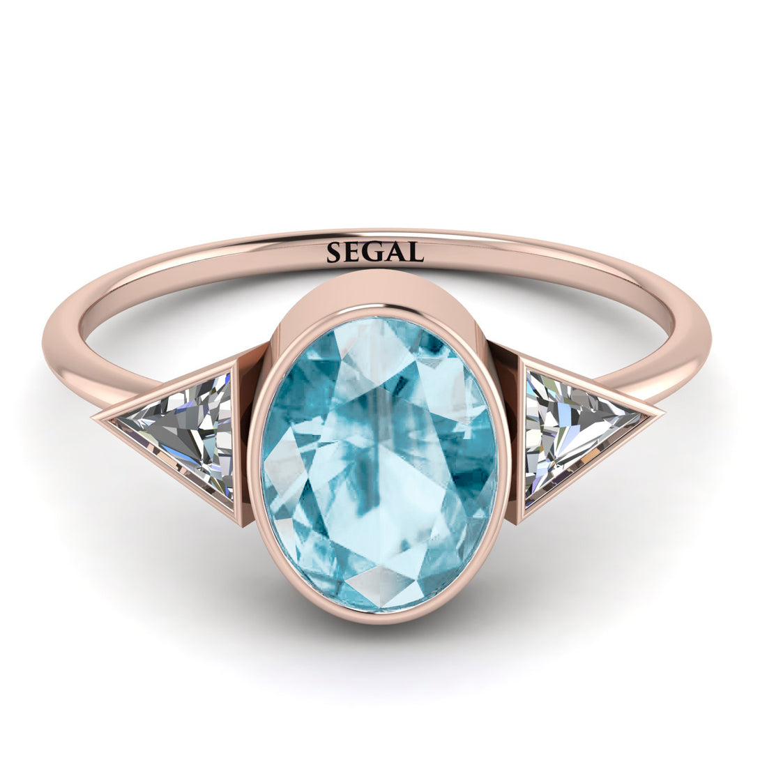 Geometrical Bezel Aquamarine Ring - Trinity No. 402