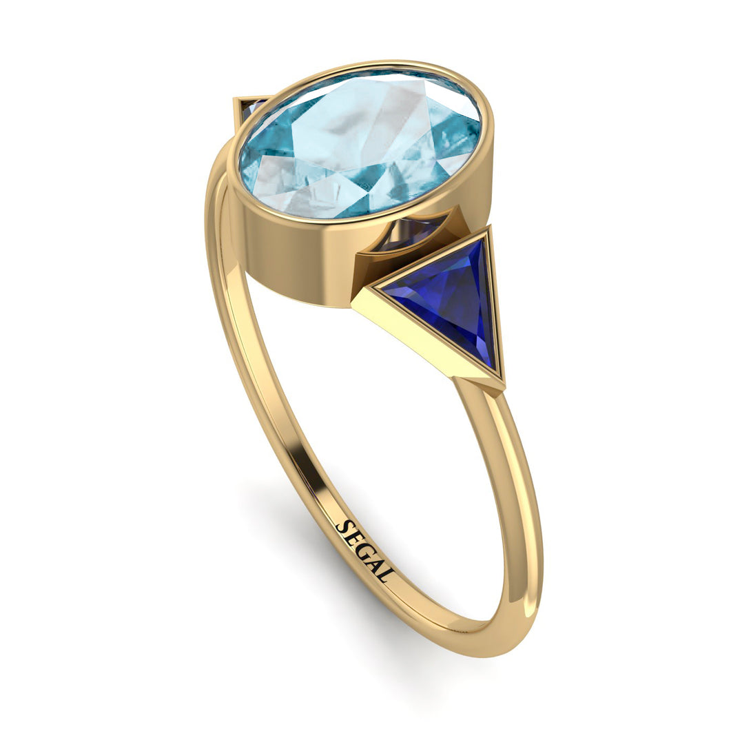 Geometrical Bezel Aquamarine Ring - Trinity No. 413