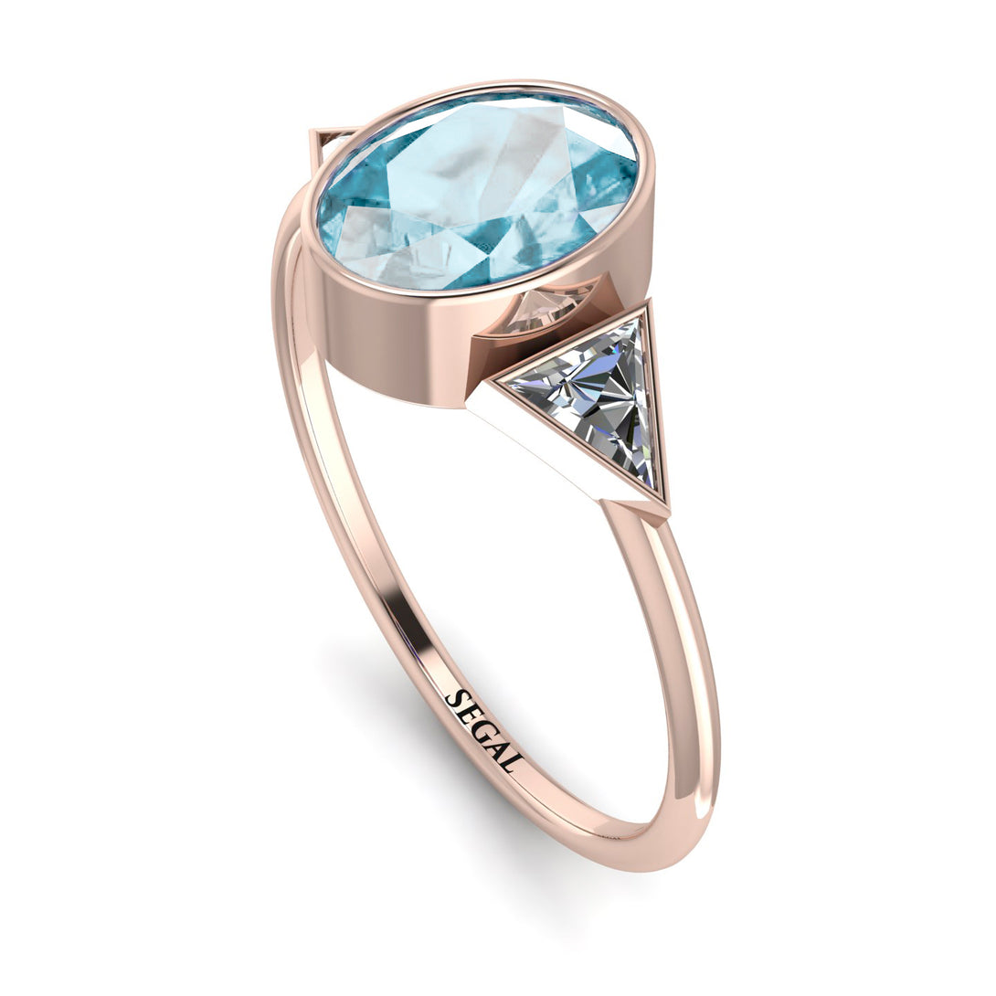 Geometrical Bezel Aquamarine Ring - Trinity No. 402