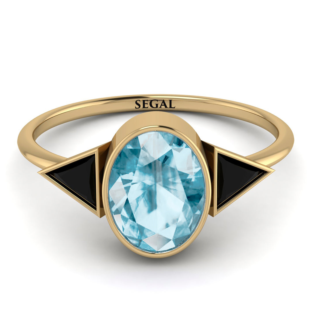 Geometrical Bezel Aquamarine Ring - Trinity No. 407