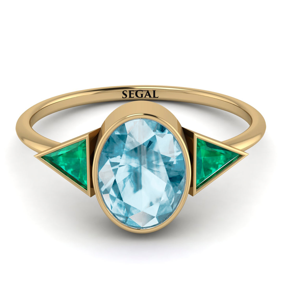 Geometrical Bezel Aquamarine Ring - Trinity No. 404