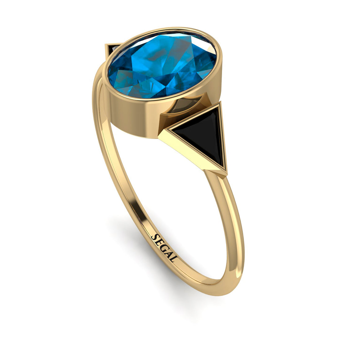Geometrical Bezel Blue Topaz Ring - Trinity No. 507
