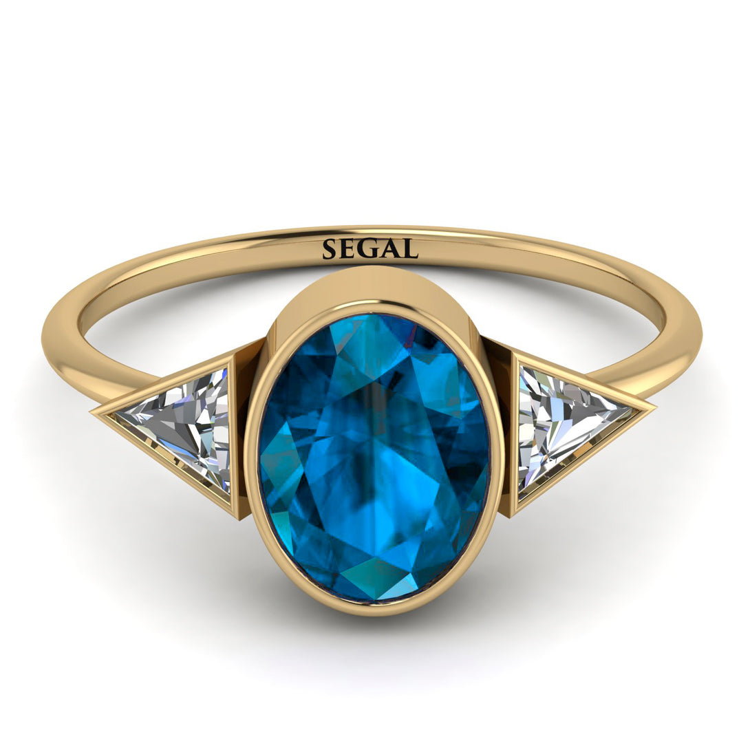 Geometrical Bezel Blue Topaz Ring - Trinity No. 501