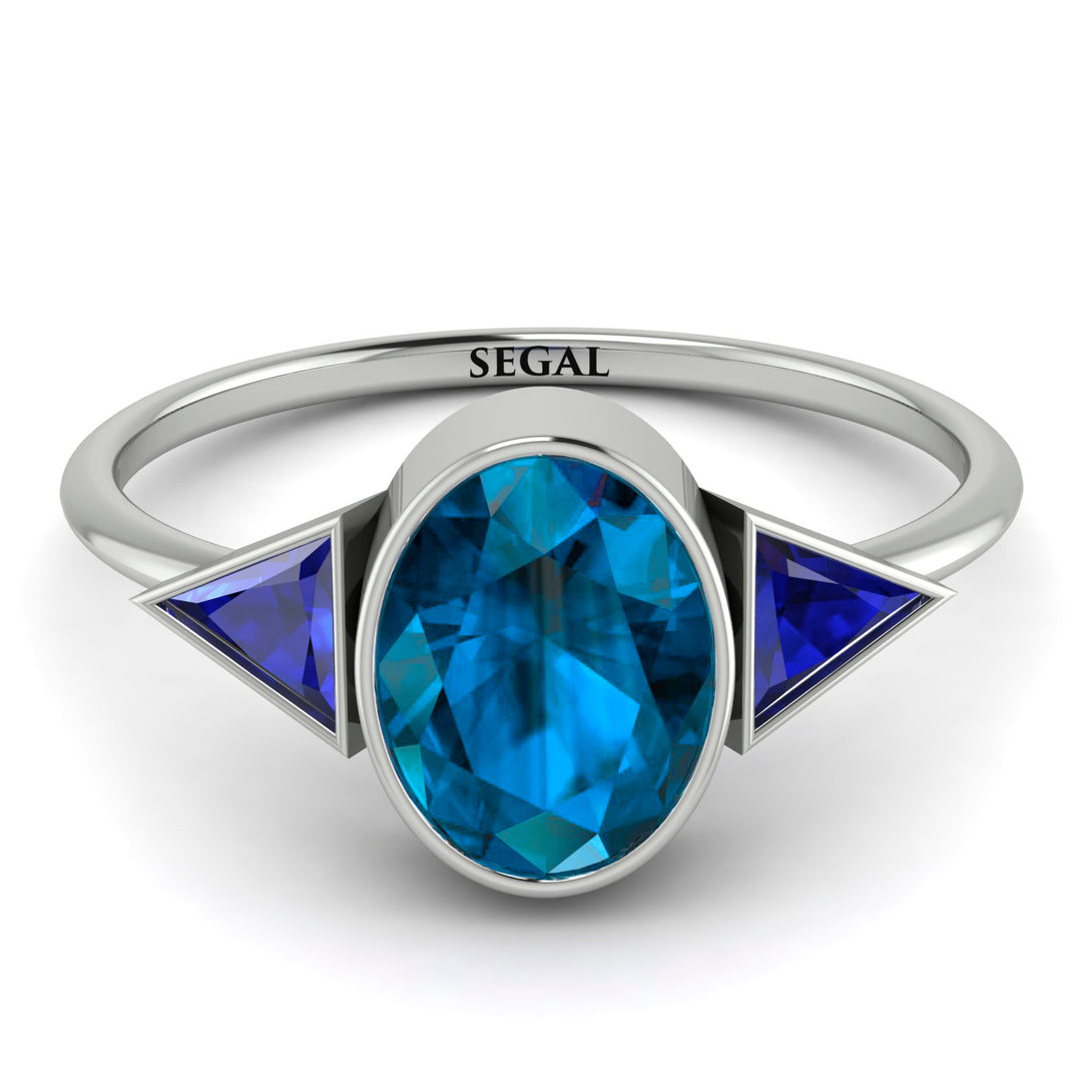 Geometrical Bezel Blue Topaz Ring - Trinity No. 515