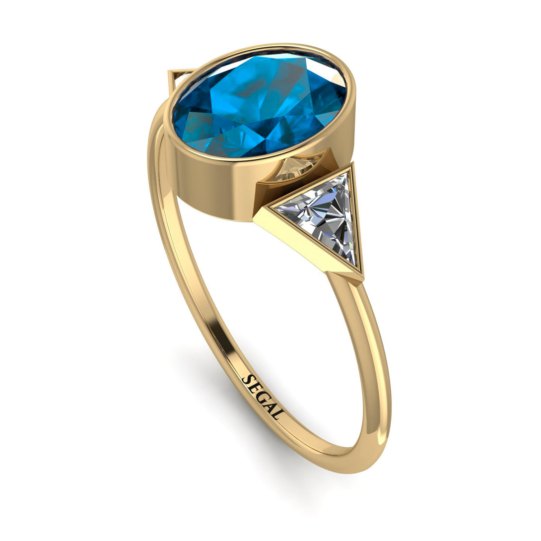 Geometrical Bezel Blue Topaz Ring - Trinity No. 501