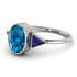 Geometrical Bezel Blue Topaz Ring - Trinity No. 515