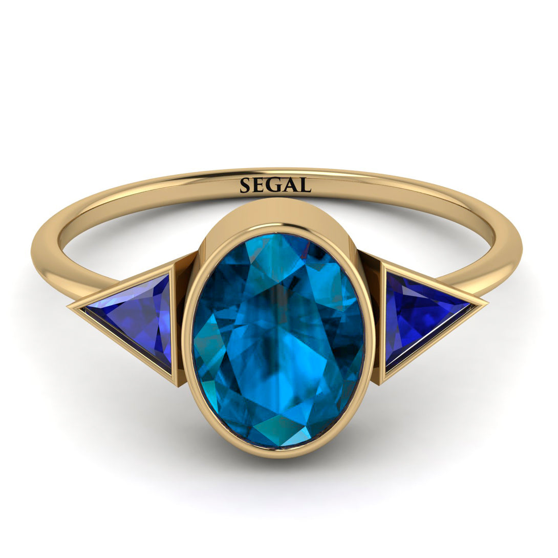 Geometrical Bezel Blue Topaz Ring - Trinity No. 513