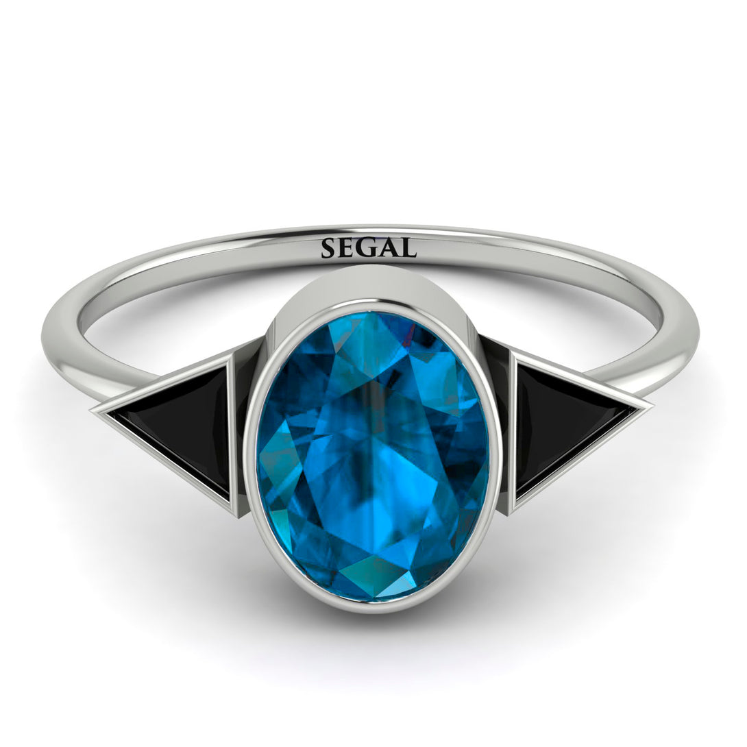 Geometrical Bezel Blue Topaz Ring - Trinity No. 509