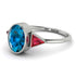 Geometrical Bezel Blue Topaz Ring - Trinity No. 512