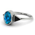 Geometrical Bezel Blue Topaz Ring - Trinity No. 509 image 1