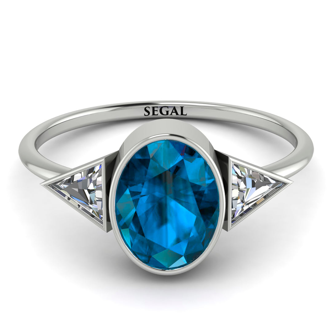 Geometrical Bezel Blue Topaz Ring - Trinity No. 503