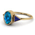 Geometrical Bezel Blue Topaz Ring - Trinity No. 513 image 1