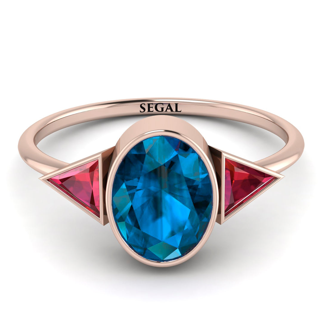 Geometrical Bezel Blue Topaz Ring - Trinity No. 511