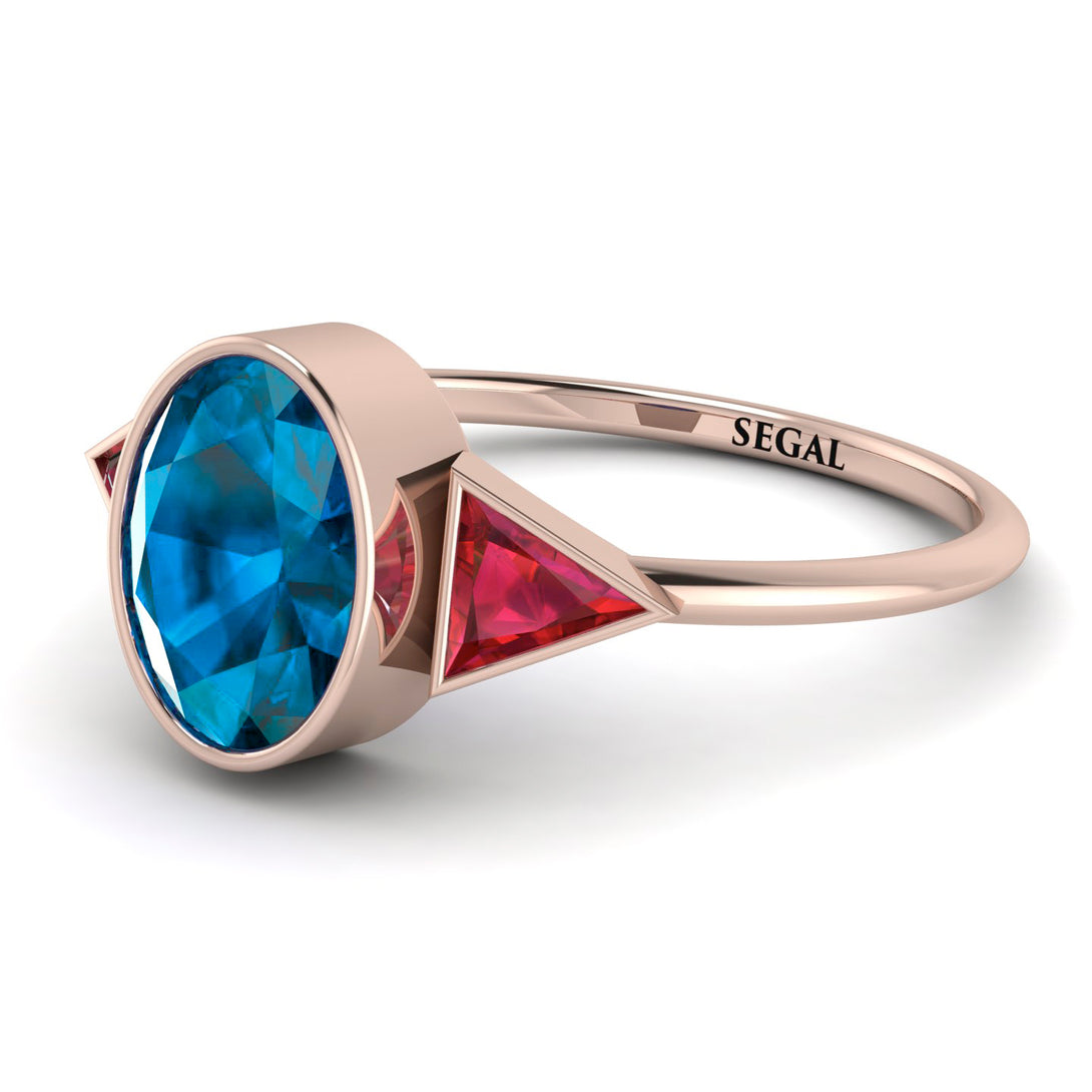 Geometrical Bezel Blue Topaz Ring - Trinity No. 511