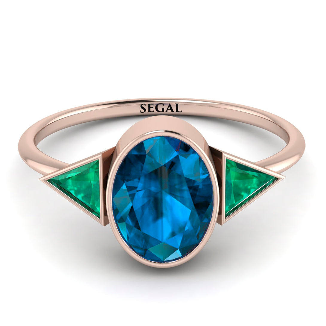 Geometrical Bezel Blue Topaz Ring - Trinity No. 505