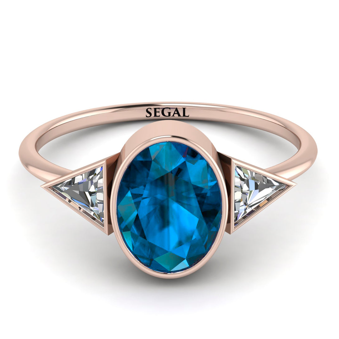 Geometrical Bezel Blue Topaz Ring - Trinity No. 502