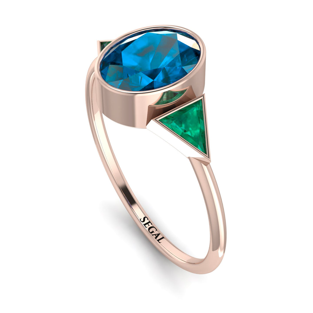 Geometrical Bezel Blue Topaz Ring - Trinity No. 505