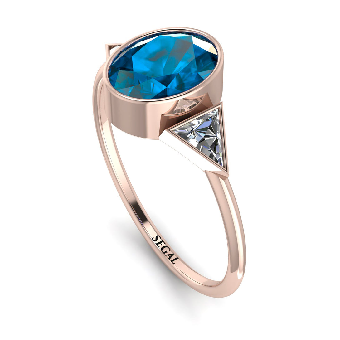 Geometrical Bezel Blue Topaz Ring - Trinity No. 502