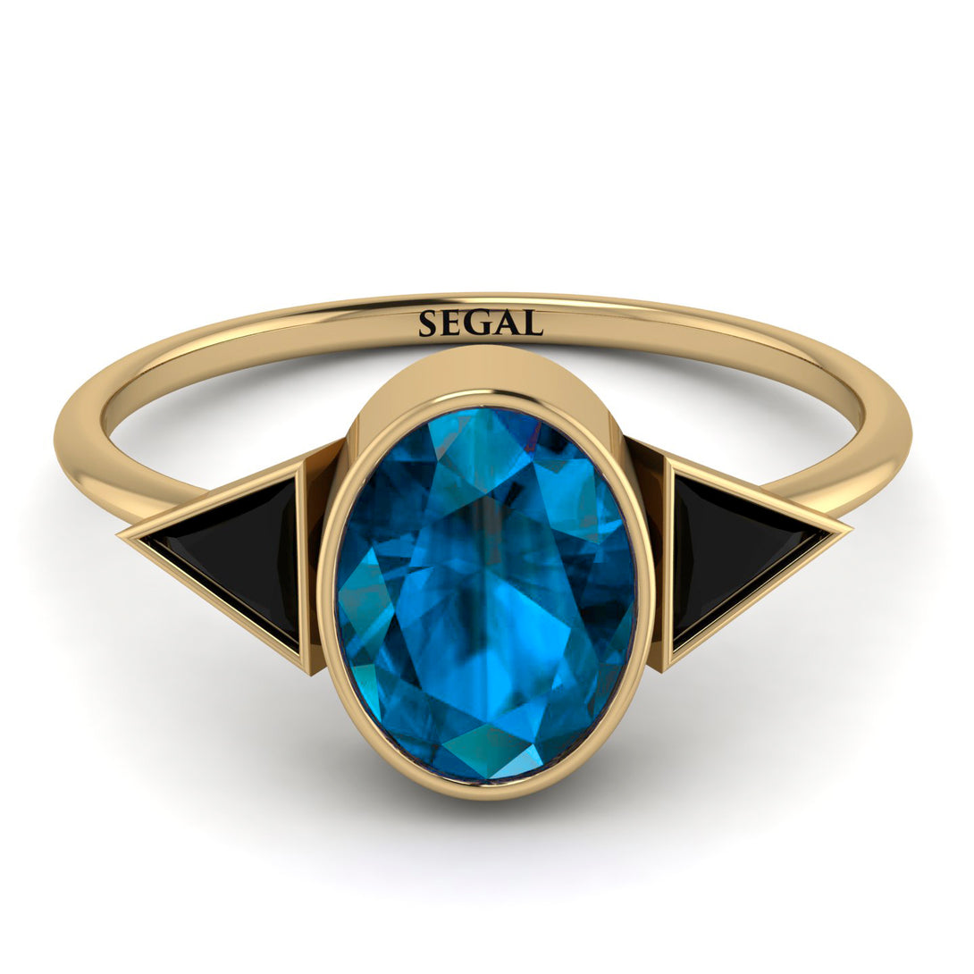 Geometrical Bezel Blue Topaz Ring - Trinity No. 507