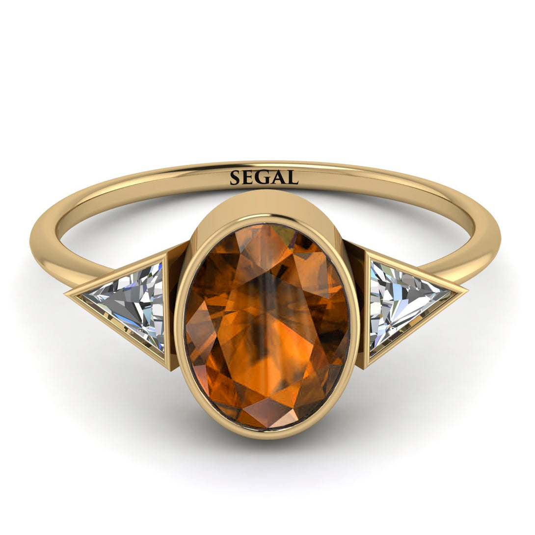 Geometrical Bezel Brown Diamond Ring - Trinity No. 1101