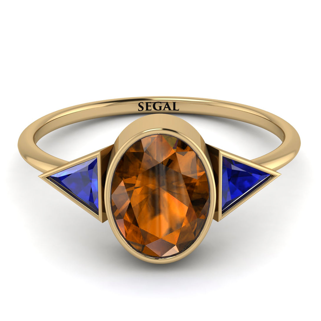 Geometrical Bezel Brown Diamond Ring - Trinity No. 1113