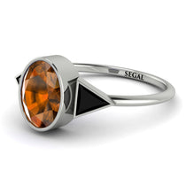 Geometrical Bezel Brown Diamond Ring - Trinity No. 1109 image 1