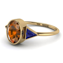Geometrical Bezel Brown Diamond Ring - Trinity No. 1113 image 1