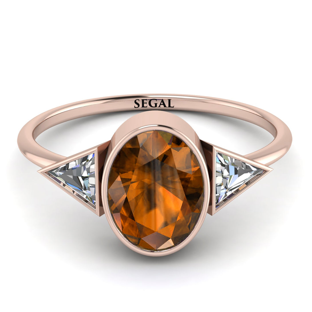 Geometrical Bezel Brown Diamond Ring - Trinity No. 1102