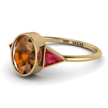 Geometrical Bezel Brown Diamond Ring - Trinity No. 1104 image 1