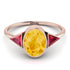 Geometrical Bezel Citrine Ring - Trinity No. 611