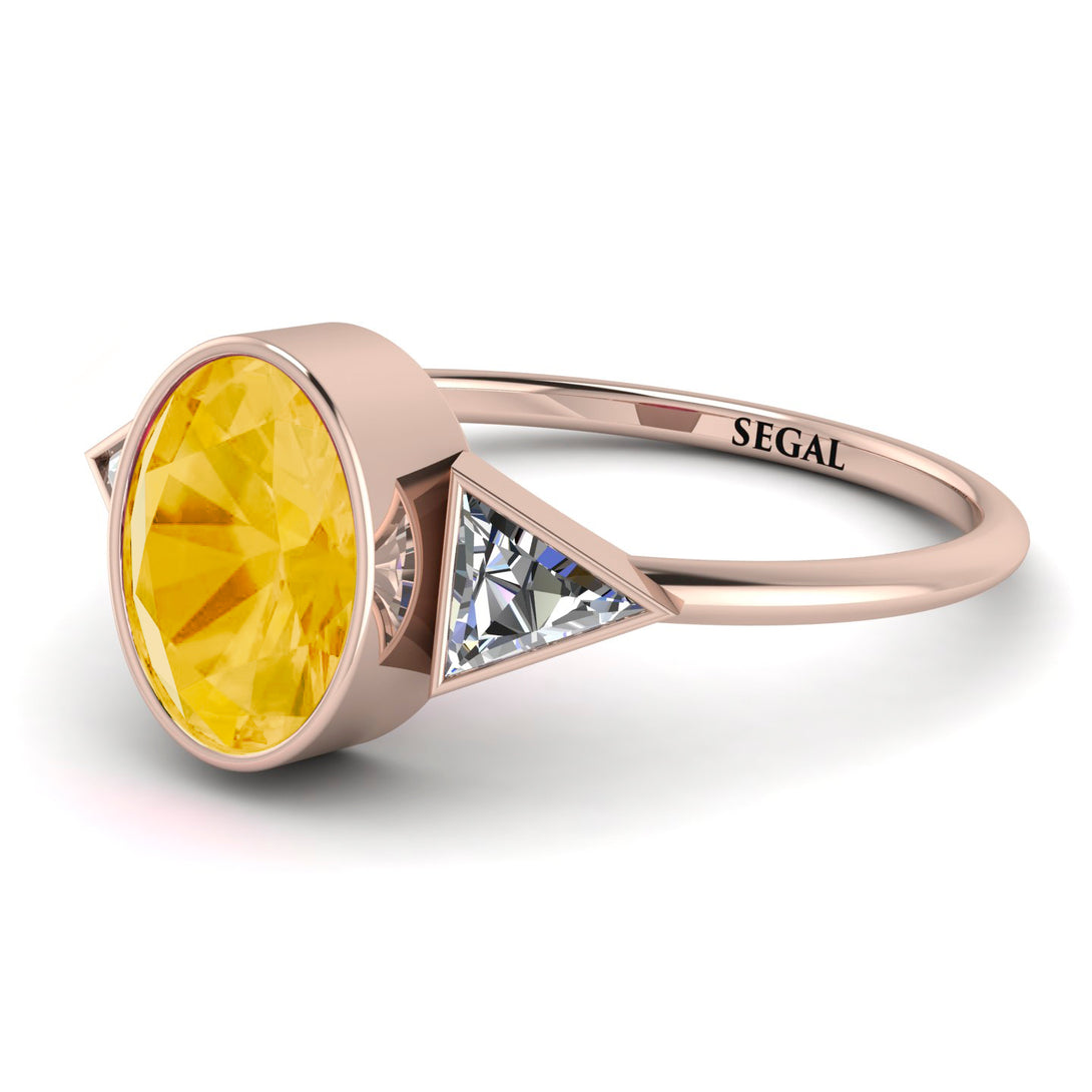 Geometrical Bezel Citrine Ring - Trinity No. 602