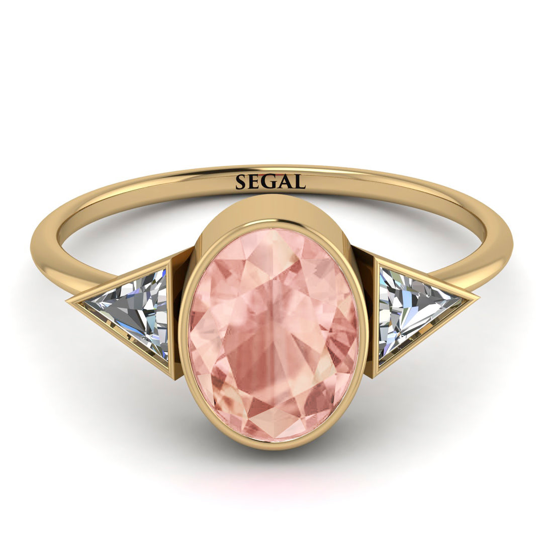 Geometrical Bezel Morganite Ring - Trinity No. 901
