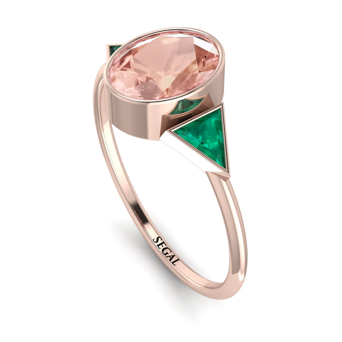 Geometrical Bezel Morganite Ring - Trinity No. 905