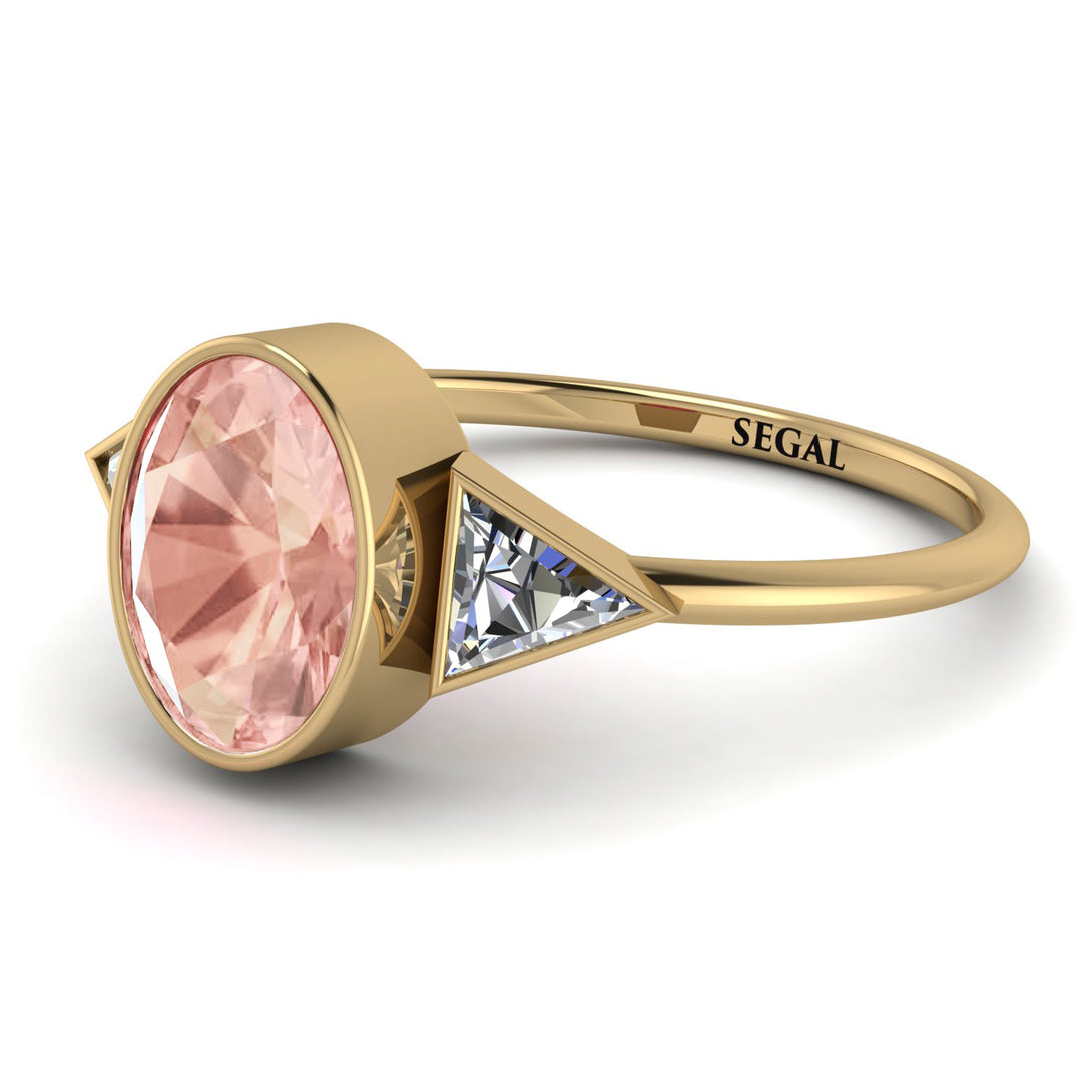 Geometrical Bezel Morganite Ring - Trinity No. 901
