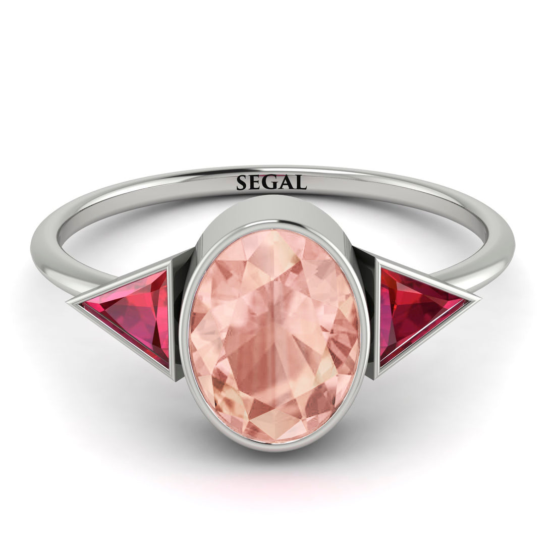 Geometrical Bezel Morganite Ring - Trinity No. 912