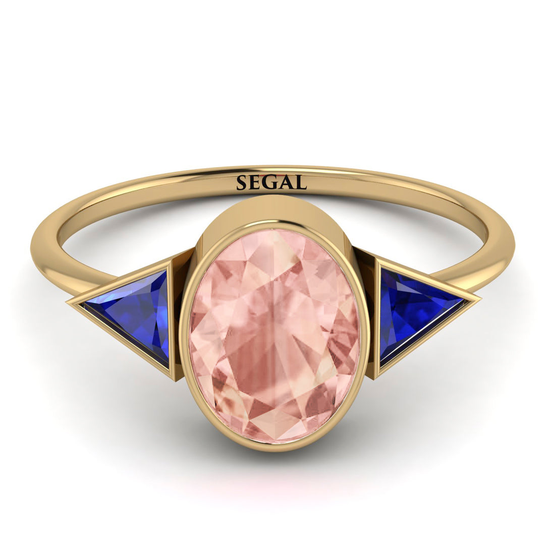 Geometrical Bezel Morganite Ring - Trinity No. 913