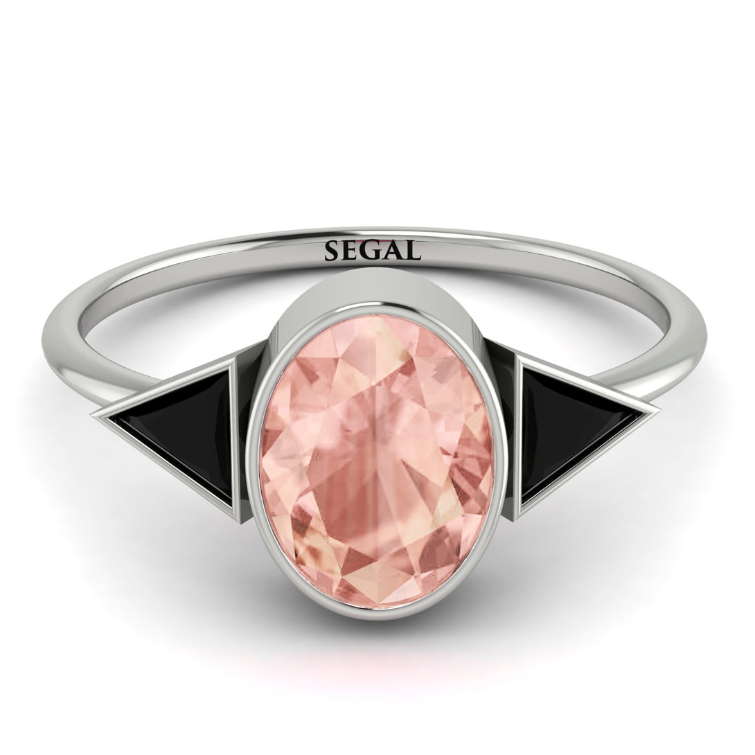 Geometrical Bezel Morganite Ring - Trinity No. 909