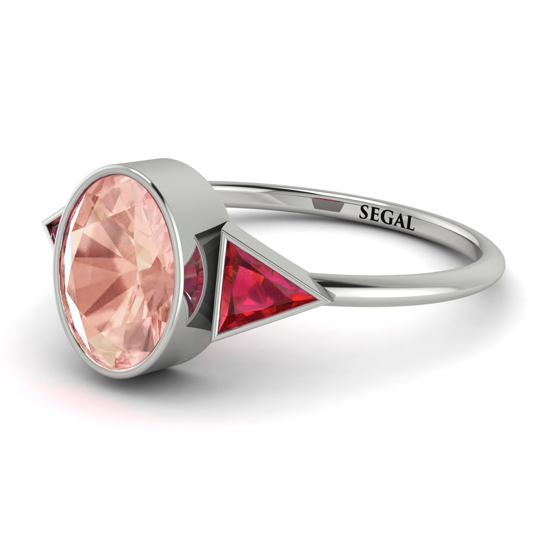 Geometrical Bezel Morganite Ring - Trinity No. 912
