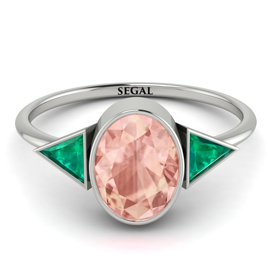 Geometrical Bezel Morganite Ring - Trinity No. 906