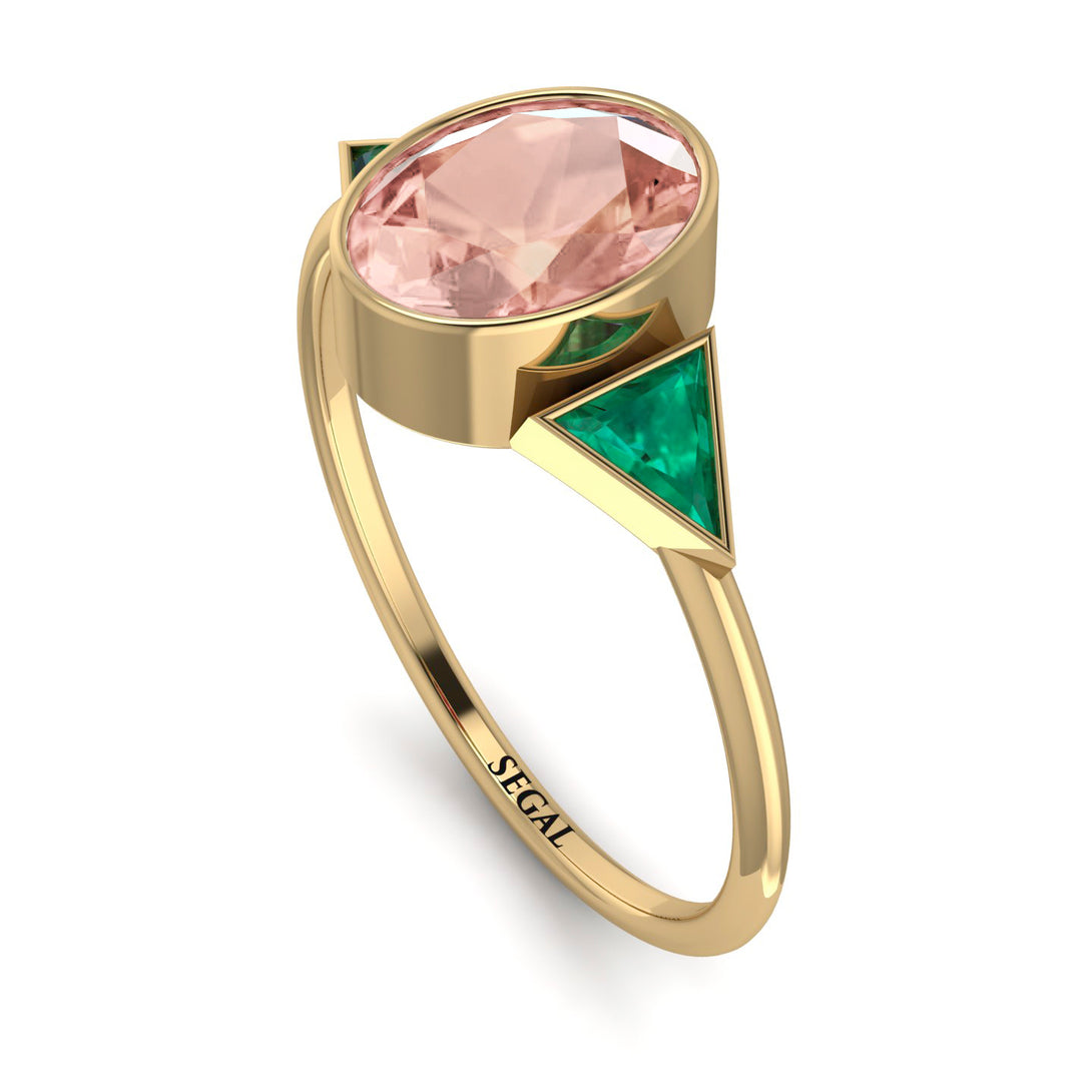 Geometrical Bezel Morganite Ring - Trinity No. 904