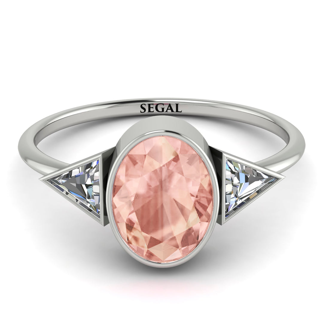 Geometrical Bezel Morganite Ring - Trinity No. 903