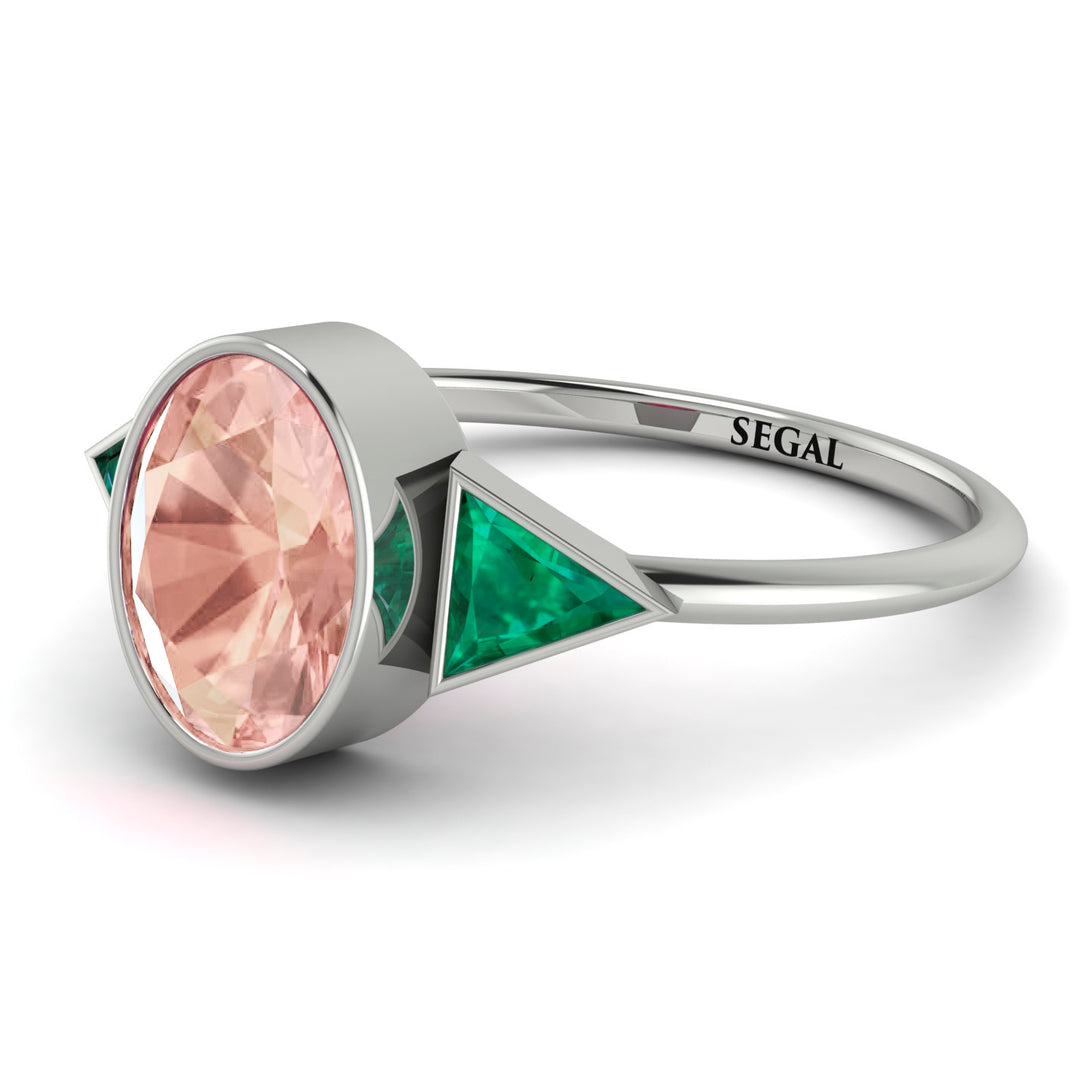 Geometrical Bezel Morganite Ring - Trinity No. 906