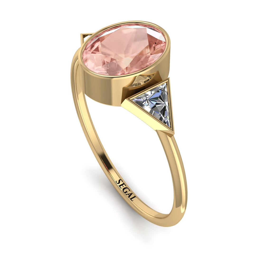Geometrical Bezel Morganite Ring - Trinity No. 901