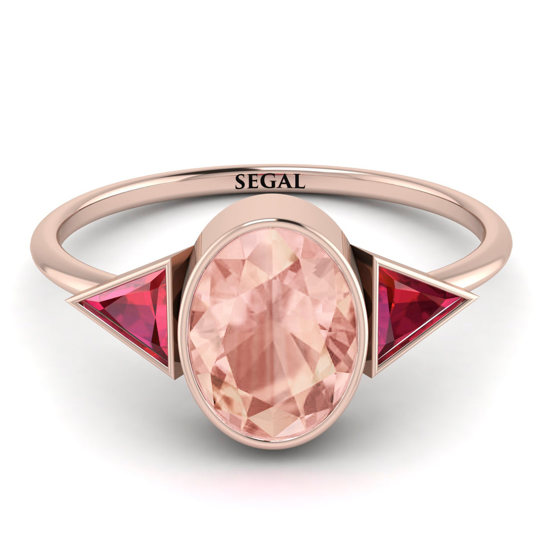 Geometrical Bezel Morganite Ring - Trinity No. 911